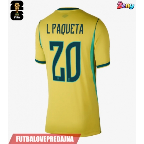 Lacne Ženy Futbalové dres Brazília Lucas Paqueta #20 MS 2026 Krátky Rukáv - Domáci